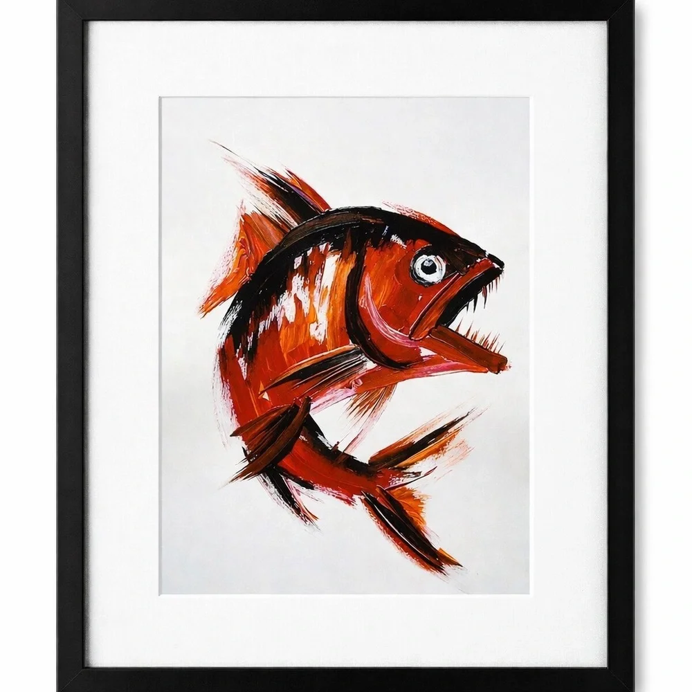 Framed Red Fish Art Print